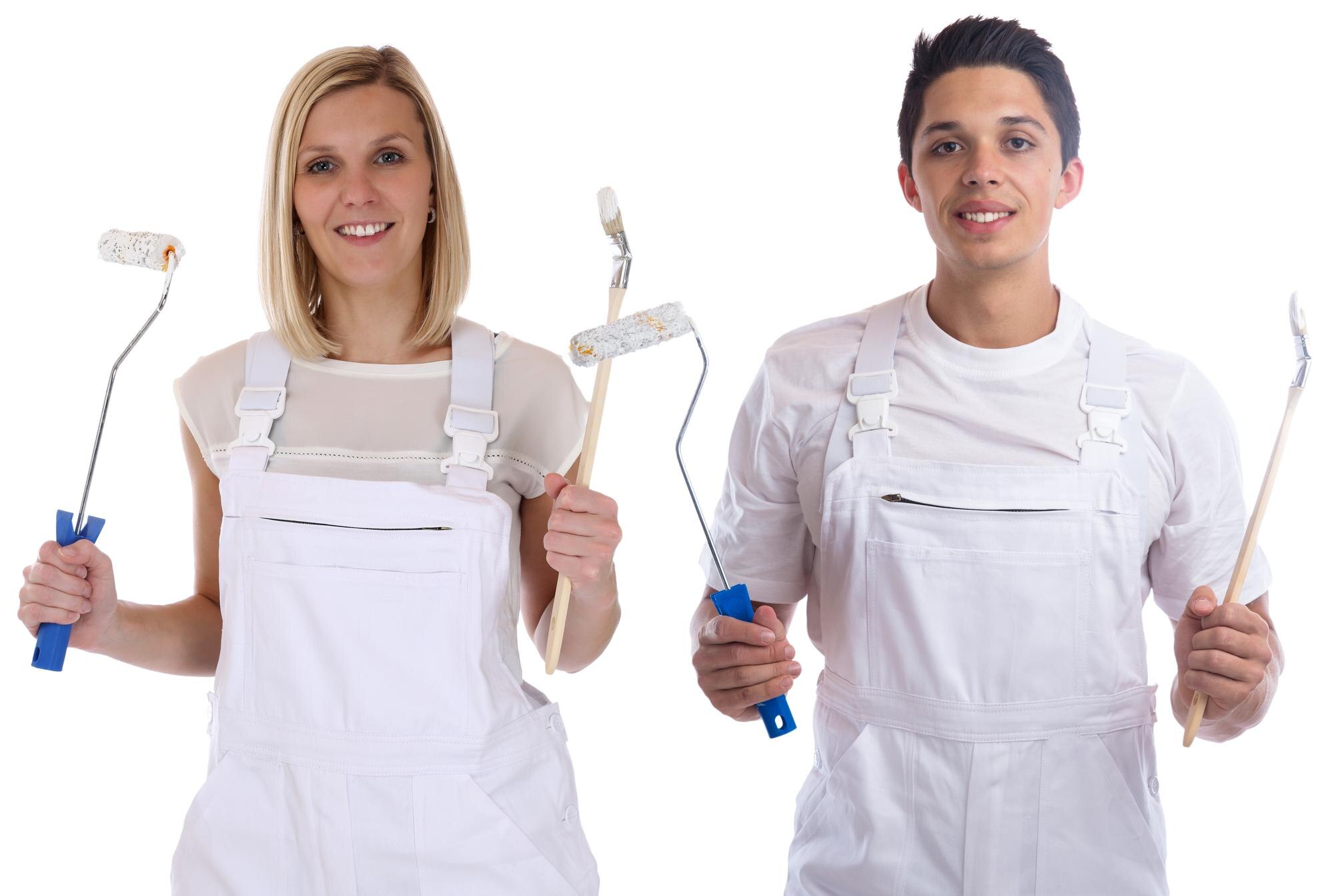 young house painters decorators apprentice trainee man woman job isolated 770123 8305